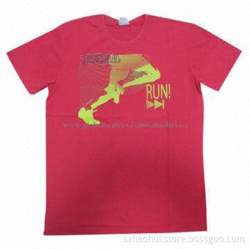 Sports T-shirt for Running with Water, Heat-transfer Decorations, XS-3XL Sizes